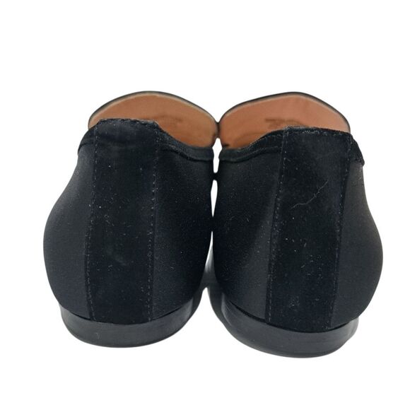 J. Crew Marie Bow Elegant Slip On Loafers Rhinestone Detail Satin Size 6.5 Black - Picture 6 of 16